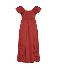 City Chic Plus Fee Frill Maxi Dress