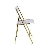 Menno Modern Acrylic Gold Base Folding Chair