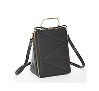 Susu Black Leather Backpack Purse for Women – Unique Convertible Medium Crossbody Bag with Top Handle