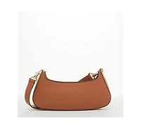 Susu Leather Baguette Bag Brown Purse 90s Small Shoulder Bag East West Y2K Underarm Bag Trendy Handbag for Everyday & Evening