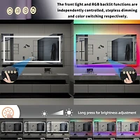 Luvodi 23.6x31.5 in Led Bathroom Wall Mirror Rgb Touch Anti Fog Multicolor Dimmable