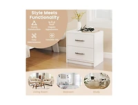 2-Drawer Nightstand with Storage for Bedroom or Living Room, Compact Side Table