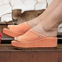 Minnetonka Women's Paislee Suede Wedge Sandals