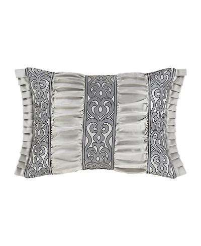 J Queen New York Bolero Pewter Boudoir Decorative Pillow, 15" x 20"
