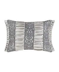 J Queen New York Bolero Pewter Boudoir Decorative Pillow, 15" x 20"