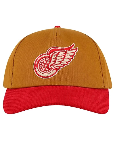 American Needle Men's Tan/Red Detroit Red Wings Burnett Adjustable Hat