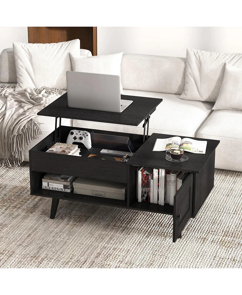 Lift-Top Coffee Table with Storage and Hidden Compartment Stylish and Functional Furniture for Living Room
