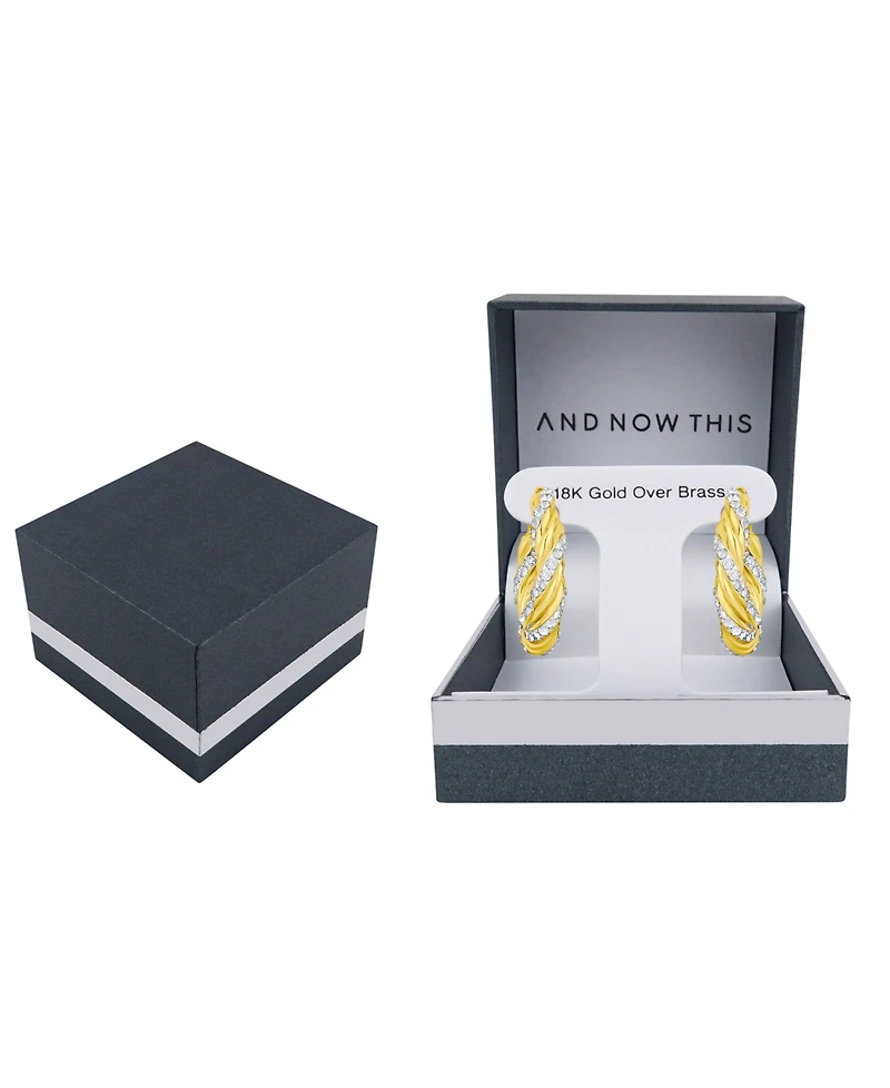 And Now This Clear Crystal Twist Hoop Earrings