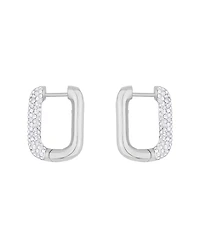 And Now This Clear Crystal Rectangular Shaped Hoop Earrings