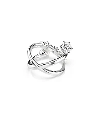 Swarovski Crystal Cultivated Pearl Round Cut Statement Ring