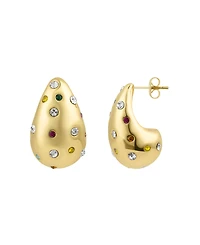 Adornia Gold Multicolor Crystal Teardrop Earrings