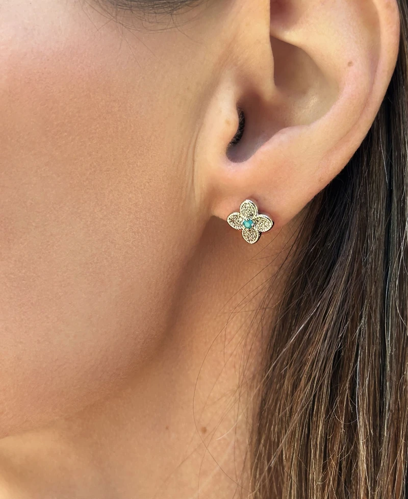 Adornia Turquoise Flower Earrings