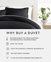 ienjoy Home Double Brushed Solid Duvet Cover Set