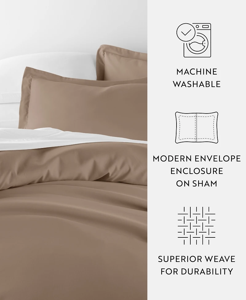 ienjoy Home Double Brushed Solid Duvet Cover Set, Twin/Twin Xl