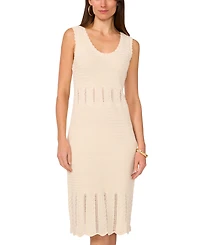 Vince Camuto Women's Pointelle-Knit Sleeveless Midi Dress