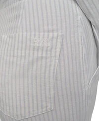 Dkny Jeans Women's Cropped Wide-Leg Linen Pants