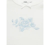 Little Me Baby Girls Blue Roses Short-Sleeve Cotton Bodysuits, Pack of 3