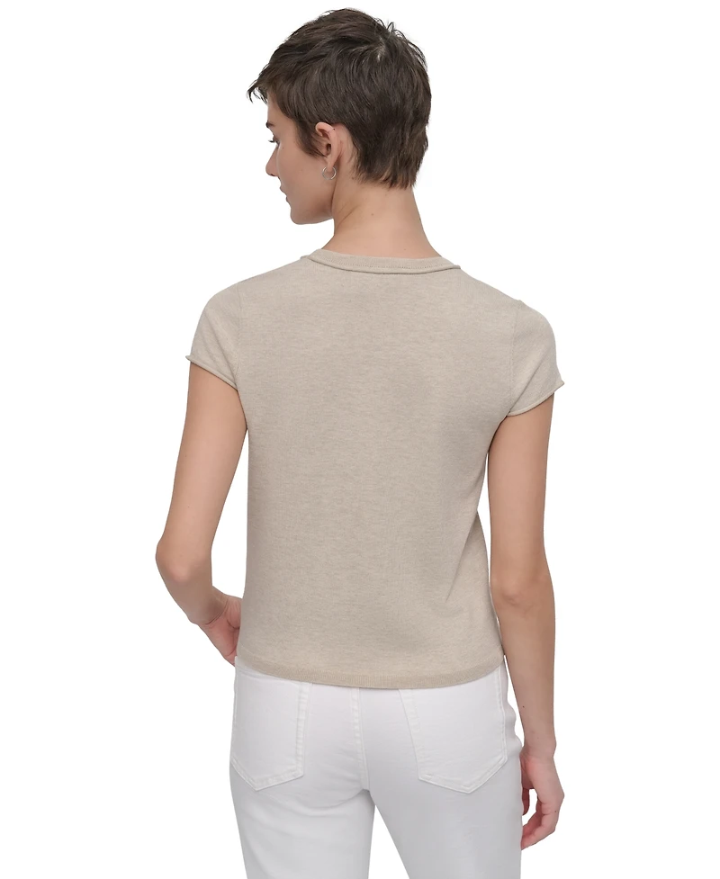 Dkny Jeans Women's Cap-Sleeve Crewneck Tee - J1V