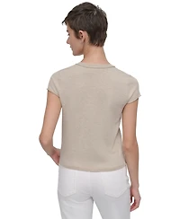 Dkny Jeans Women's Cap-Sleeve Crewneck Tee - J1V
