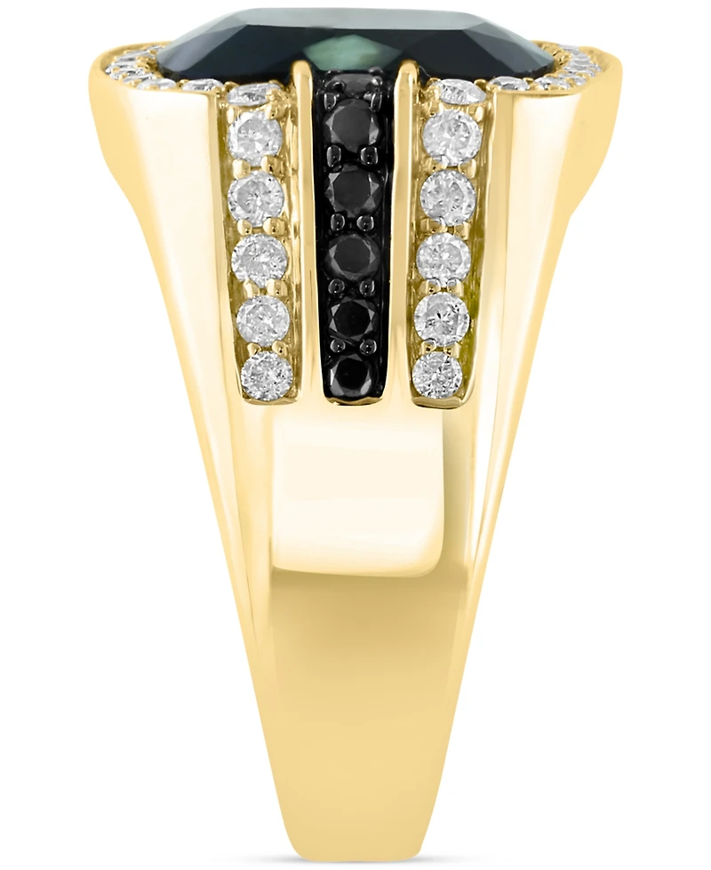 Effy Men's Onyx (12mm) & Diamond (7/8 ct. t.w.) Ring in 14k Gold