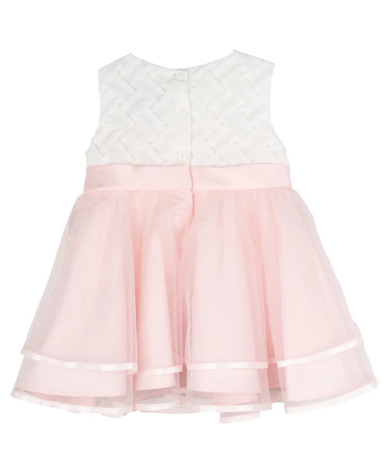 Rare Editions Baby Girl Two-Tone Basket Weave Social Dress