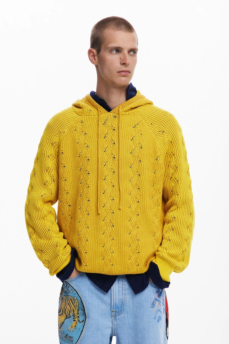 Desigual Men's Hooded sweatshirt with eyelet details