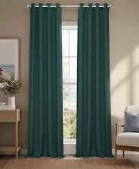 Half Price Drapes Grommet Textured Faux Linen Room Darkening Curtain