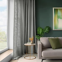 Half Price Drapes Light Grey Simply Faux Linen Light Filtering Curtain Pair (2 Panels