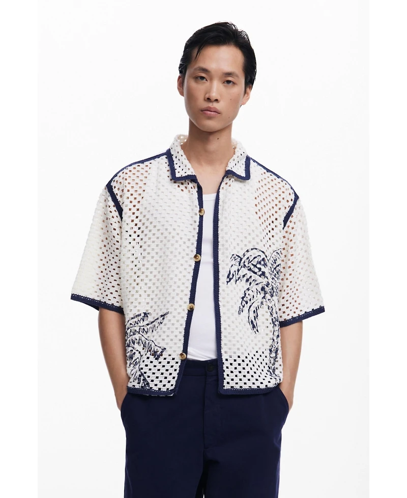Desigual Men's Palm tree lace shirt