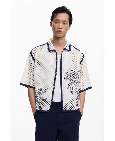 Desigual Men's Palm tree lace shirt