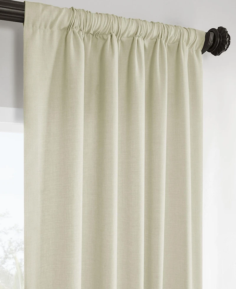 Half Price Drapes Gravity Ivory Italian Faux Linen Room Darkening Curtain