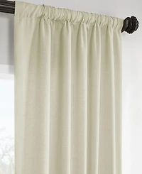 Half Price Drapes Gravity Ivory Italian Faux Linen Room Darkening Curtain