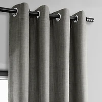 Half Price Drapes Grommet Textured Faux Linen Room Darkening Curtain