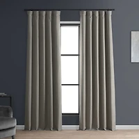 Half Price Drapes Destination Slate Faux Linen Hotel Blackout Curtain