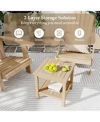 2-Tier Outdoor Side Table with Shelf Stylish and Functional Furniture for Porch, Deck, or Garden
