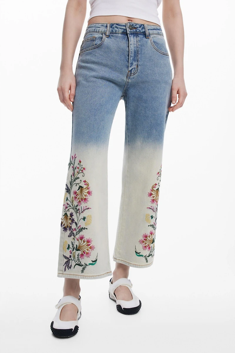 Desigual Women's Floral Culotte Jeans