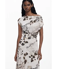 Desigual Women's 2-in-1 slip dress animal print