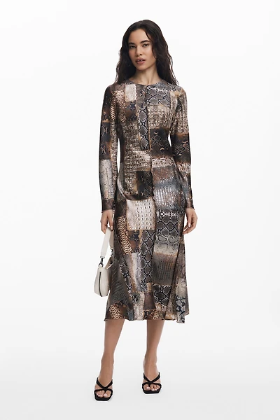 Desigual Women's Flowy animal print dress
