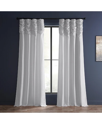 Half Price Drapes Ice Ruched Vintage Textured Faux Dupioni Silk Curtain