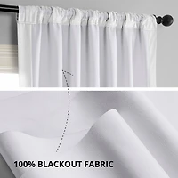 Half Price Drapes Primary White Signature Velvet Blackout Curtain