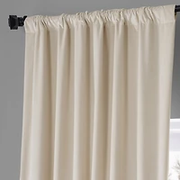 Half Price Drapes Diva Cream Signature Plush Velvet Hotel Blackout Curtain