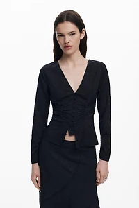 Desigual Women's V-neck lace blouse