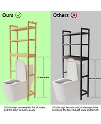 Unho Over The Toilet Storage Rack Bathroom Organizer with 3 Tier Adjustable Height Shelf