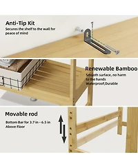 Unho Freestanding Bathroom Space-saver Storage Cabinet Over The Toilet Storage Shelf