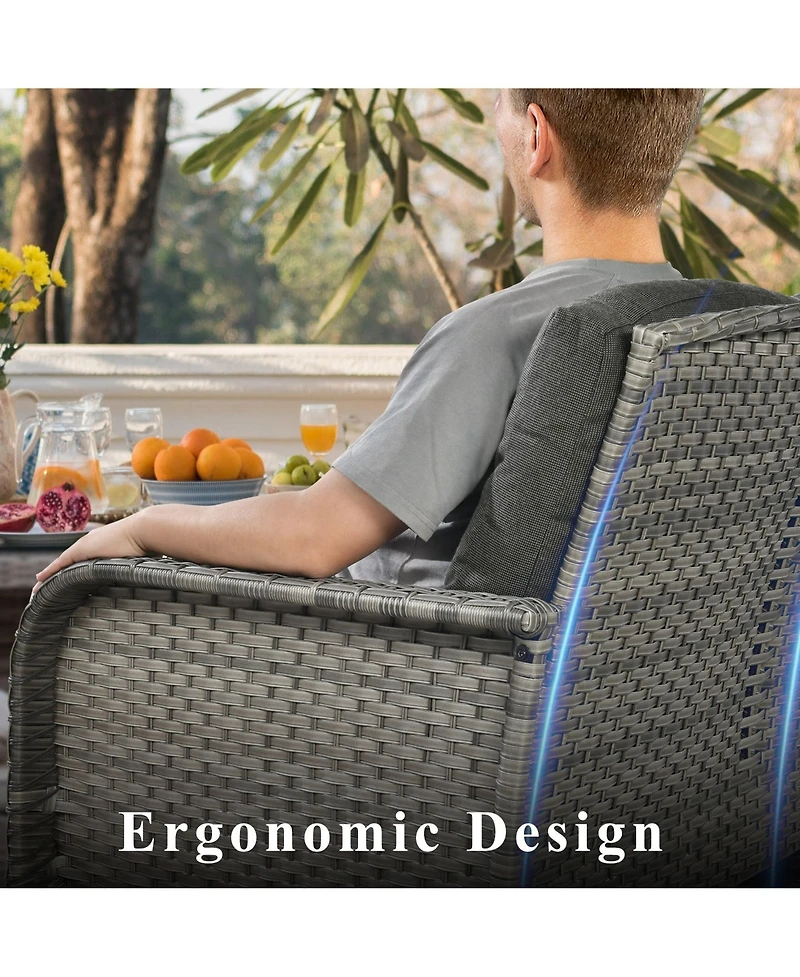 Xizzi 2 Pieces Patio Fruniture Set,Outdoor Wicker Chairs,Artificially Woven Rattan Chairs with Armrest Support Thickened Comfortable Cushion