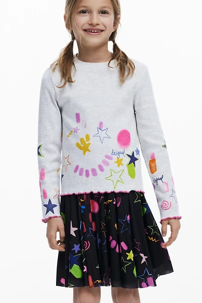 Desigual Girls Girls's Rib T-shirt with neon designs