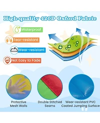 Inflatable Bounce House with Slide and Splash Pool Backyard Water Park for Kids