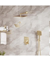 Mondawe 3-Function Dual Shower Head Pressure-balanced System with 4 Sprays Handheld