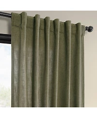 Half Price Drapes Khaki Green Simply Faux Linen Light Filtering Curtain Pair (2 Panels)