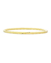 Bling Jewelry Thin Stacking Twist Single Bangle Bracelet Yellow Gold Plated Brass